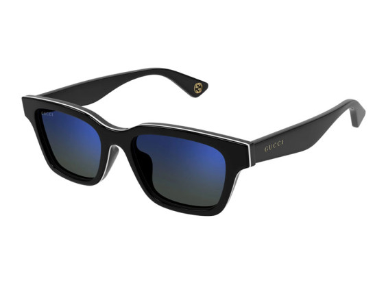 Gucci GG1641SA 003 Shiny Black/Blue Mirror