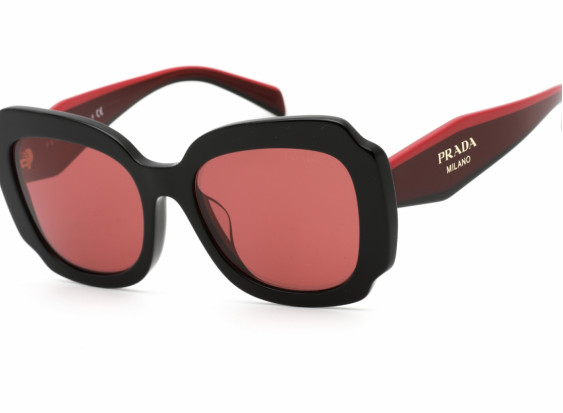 Prada PR16YSF 1AB06Q Black / Red Mirror Internal Silver