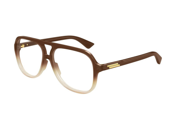 Bottega Veneta BV1417O 004 Shiny Brown to Crystal Gradient 56mm