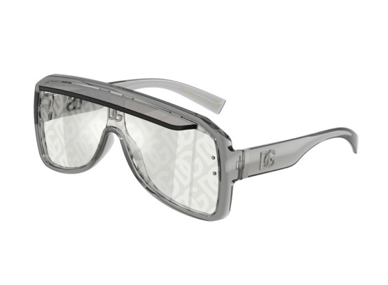 Dolce & Gabbana DG62053 160AL Transparent Grey/Light Grey with GG Pattern Mirror