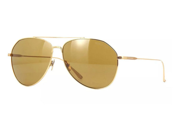 Tom Ford FT0747 30E Yellow Gold Titanium/Vintage Brown