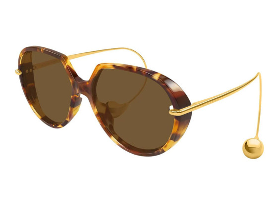 Bottega Veneta BV1436S 002 Havana/Gold/Brown