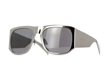 Saint Laurent SL636 002 Shiny Silver/Grey Silver Mirror