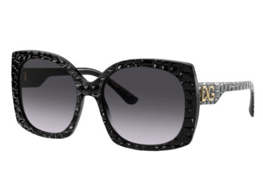 Dolce & Gabbana DG4385 32888G Black Texture Crocco/Gray Gradient