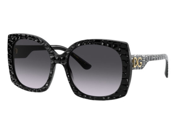 Dolce & Gabbana DG4385 32888G Black Texture Crocco/Gray Gradient