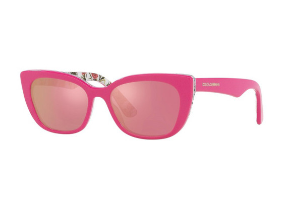 Dolce & Gabbana DX4427 3207/Z Pink On Pink Flowers/Pink Mirror Rose Gold