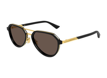 Bottega Veneta BV1373S 001 Shiny Black/Gold/Brown