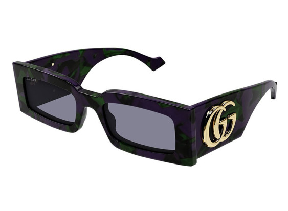 Gucci GG1425S 003 Big Spotted Purple And Green Havana/Grey Lavander
