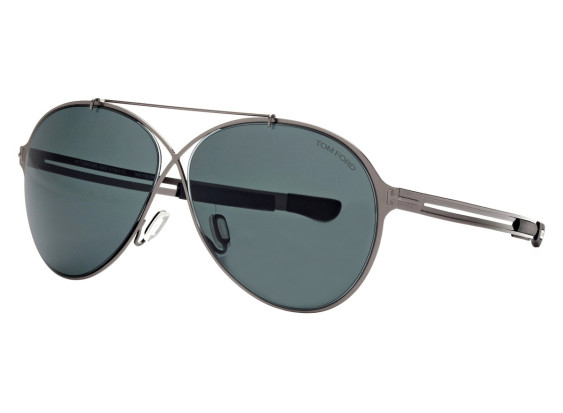 Tom Ford FT0828 12V Shiny Dark Ruthenium with Matte Black/Dark Teal