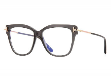 Tom Ford FT5704-B 020 Transparent Gray/Rose Gold/Clear Blue Light Protection 54mm