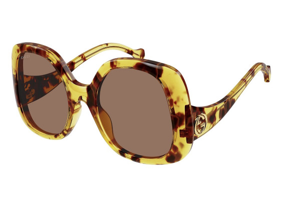 Gucci GG1235S 002 Shiny Yellow Spotted Havana/Brown