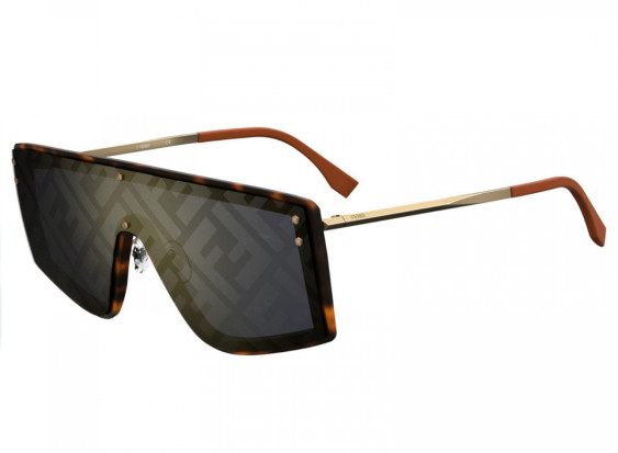 Fendi FFM0076/G/S 086UB Dark Havana Silver/Grey FF Logo