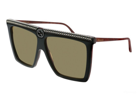 Gucci GG0733S 005 Black Havana/Green