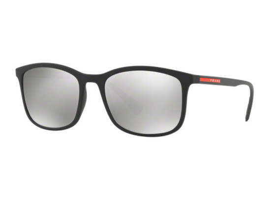 Prada Sport PS01TS DG02B0 Black Rubber/Light Grey Mirror Silver