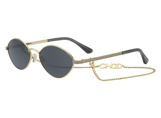 Jimmy Choo SONNY/S 2F7/IR Gold Gray/Gray with Gold Chain