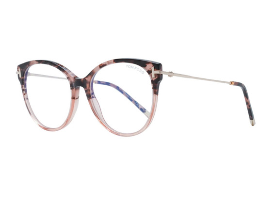 Tom Ford FT5770-B 055 Shiny Blush Havana/Rose Gold/Clear Blue Light Block 54mm