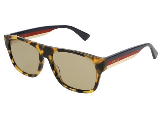 Gucci GG0341S 006 Blonde Havana with Blue/Red/Beige Stripe/Brown