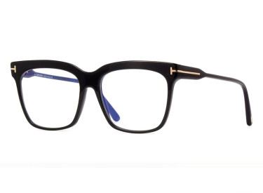 Tom Ford FT5768-B 001 Shiny black/Clear Blue Light Block 54mm