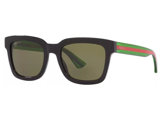 Gucci GG0001SN 002 Black and Green with Red Stripe/Green