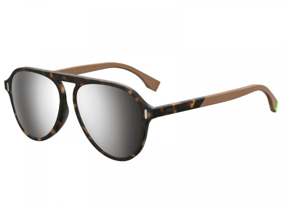 Fendi FFM0055/G/S 086T4 Dark Havana/ Silver Mirror