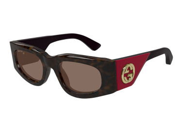 Gucci GG1664S 004 Dark Havana/Red/Brown