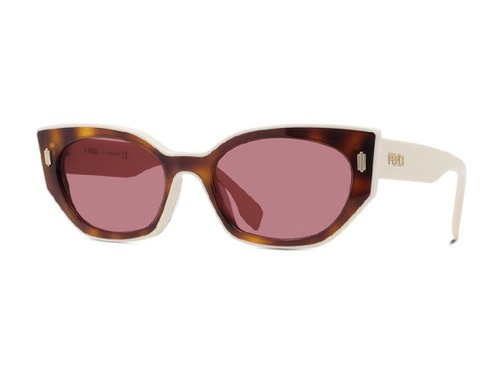 Fendi FE40018I 53S White/Havana/Pink