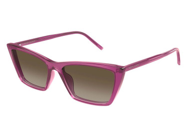 Saint Laurent SL737 MICA THIN 006 Transparent Cyclamen/Khaki Gradient