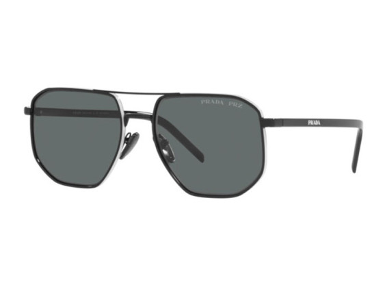 Prada PR59YS 1AB5Z1 Black/Polarized Dark Grey