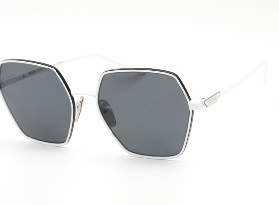 Prada PR56YS 4615Z1 White/Polarized Dark Grey