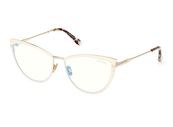 Tom Ford FT5877-B 025 Ivory/Clear Blue Light Block 56mm