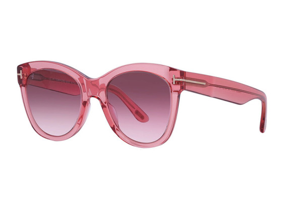 Tom Ford FT0870-F 74F Shiny Transparent Coral/Gradient Brown/Brown Gradient Pink