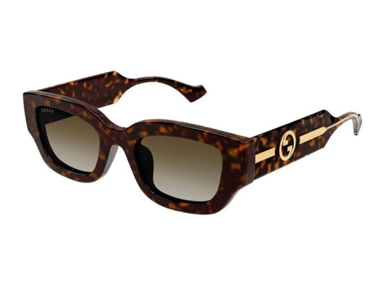 Gucci GG1558SK 002 Dark Havana/Gold/Brown