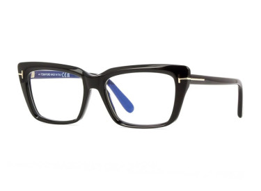 Tom Ford FT5894-B 001 Shiny Black/Clear Blue Light Block 56mm