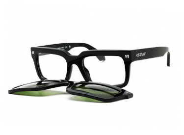 Off-White OERI130 CLIP ON2 1055 Black/Clear with Magnetic Clip-On Green