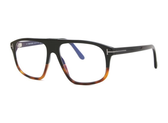 Tom Ford FT5901-B-N 056 Black/Havana/Clear Blue Light Block 55mm