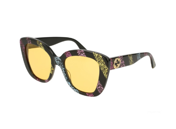 Gucci GG0327S 004 Black Multicolor/Yellow