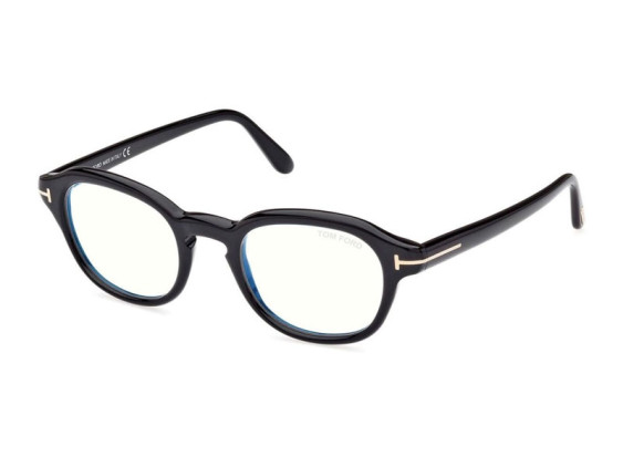 Tom Ford FT5871-B 001 Black/Clear Blue Light Block 49mm