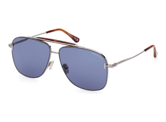 Tom Ford FT1017 14V Shiny Ruthenium/Blue