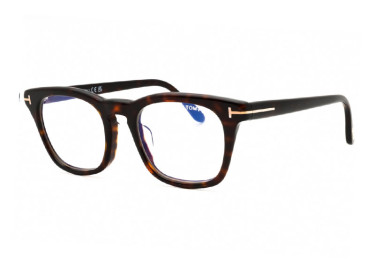 Tom Ford FT5870-F-B 052 Dark Havana/Clear Blue Light Block 52mm