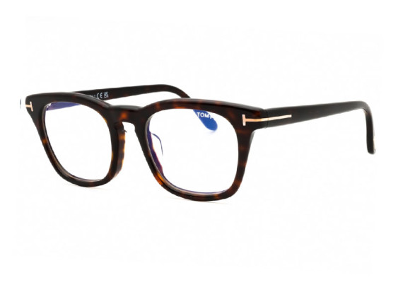 Tom Ford FT5870-F-B 052 Dark Havana/Clear Blue Light Block 52mm