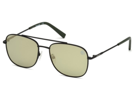 Timberland TB9122 02R Matte Black/Green Polarized
