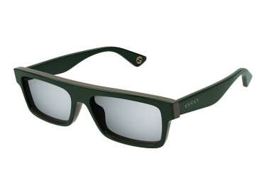Gucci GG1616S 003 Shiny Bilayer Green/Dark Green with Silver Mirror