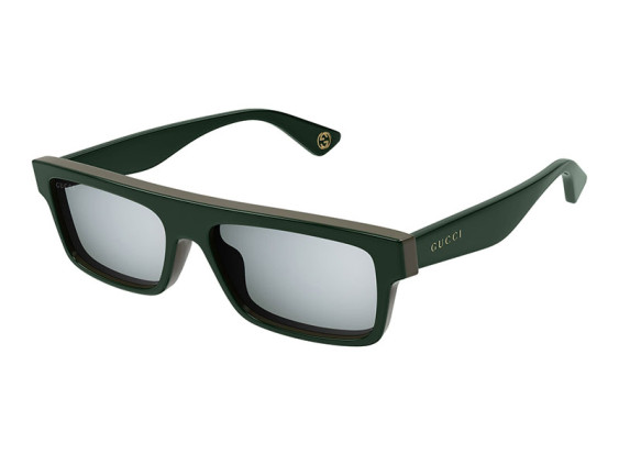 Gucci GG1616S 003 Shiny Bilayer Green/Dark Green with Silver Mirror