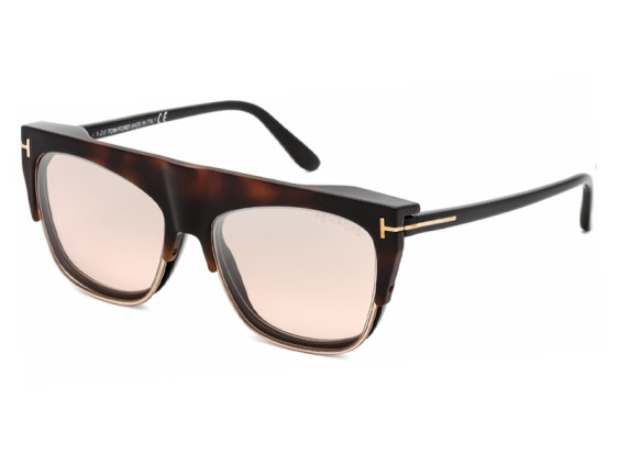 Tom Ford FT5690-B 001 Shiny Black/Blue Block/Havana Clip 55mm