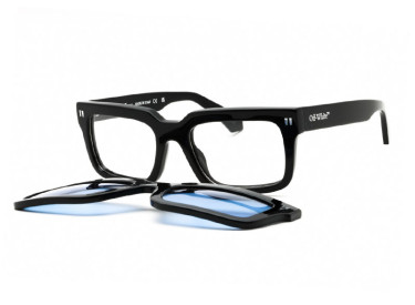 Off-White OERI130 CLIP ON2 1045 Black/Clear with Magnetic Clip-On Blue