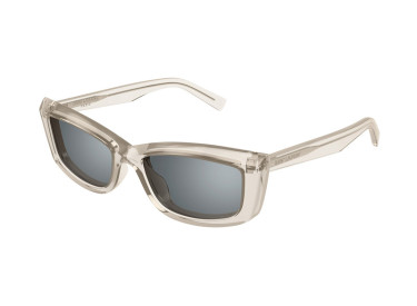 Saint Laurent SL658 003 Transparent Beige/Silver Mirror
