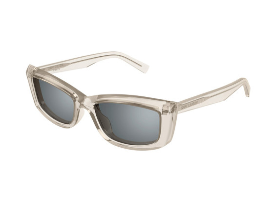 Saint Laurent SL658 003 Transparent Beige/Silver Mirror