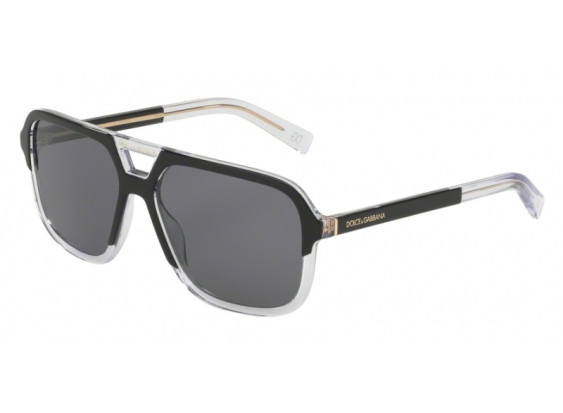Dolce & Gabbana DG4354 501/81 Matte Black On Crystal/Polarized Grey