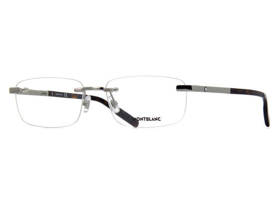 Montblanc MB0023O 005 Silver/Dark Havana 59mm
