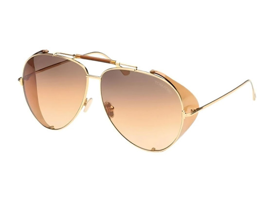 Tom Ford FT0900 30F Deep Gold with Transparent Brown Spoiler/Brown Gradient with Gold Mirror